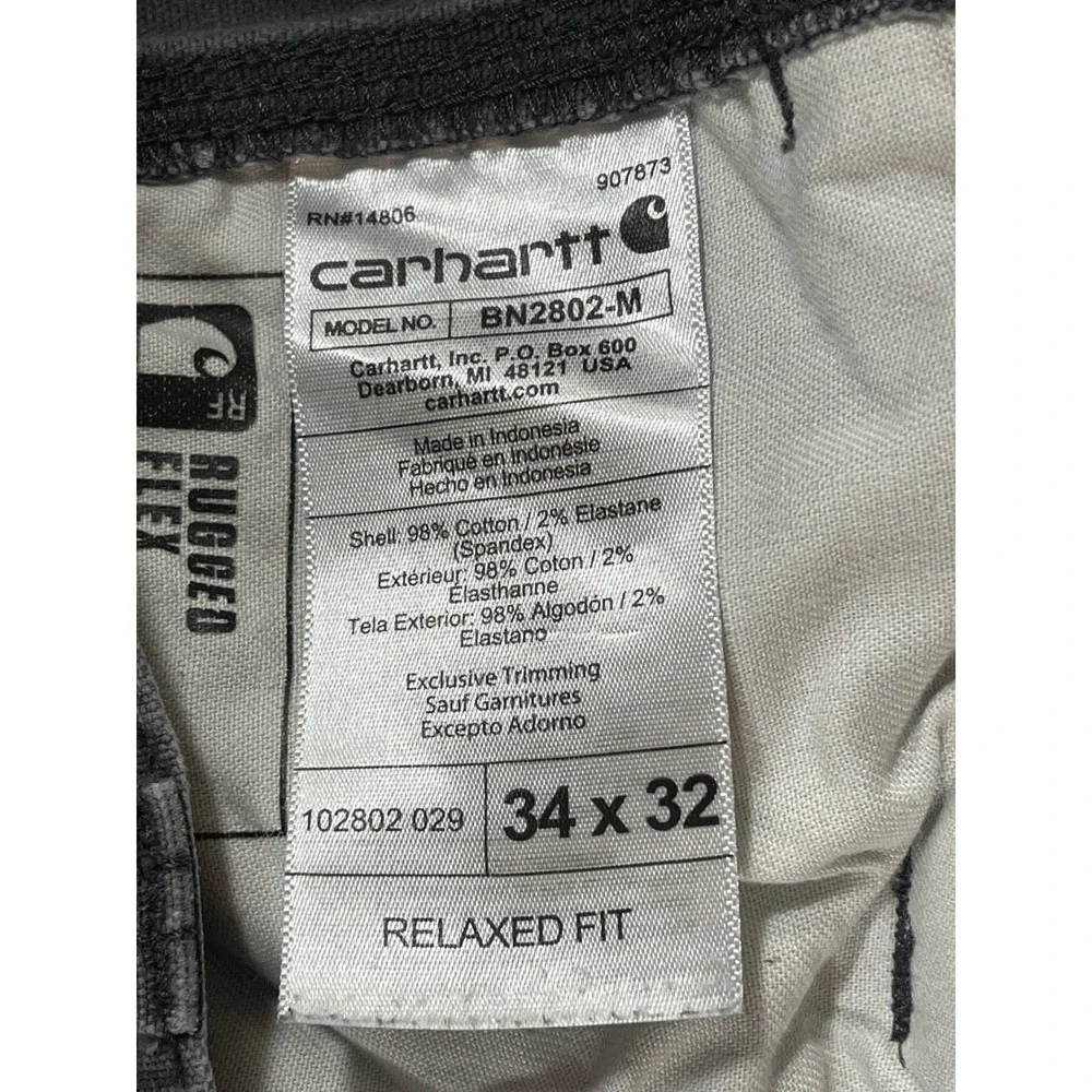 Carhartt Rugged Flex Relaxed Fit Canvas Double-Front Utility Work Pants 34x32